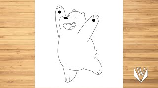 Wie zeichnet man We Bare Bears - Bären wie wir, Schritt für Schritt Kostenloser Download Malvorlagen screenshot 1