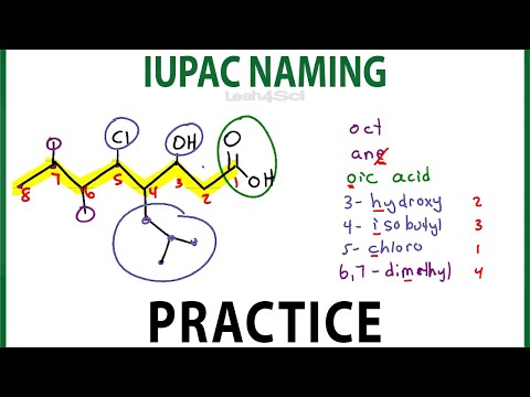 IUPAC Naming Practice - Nomenclature for alkanes, dienes, alcohols and more