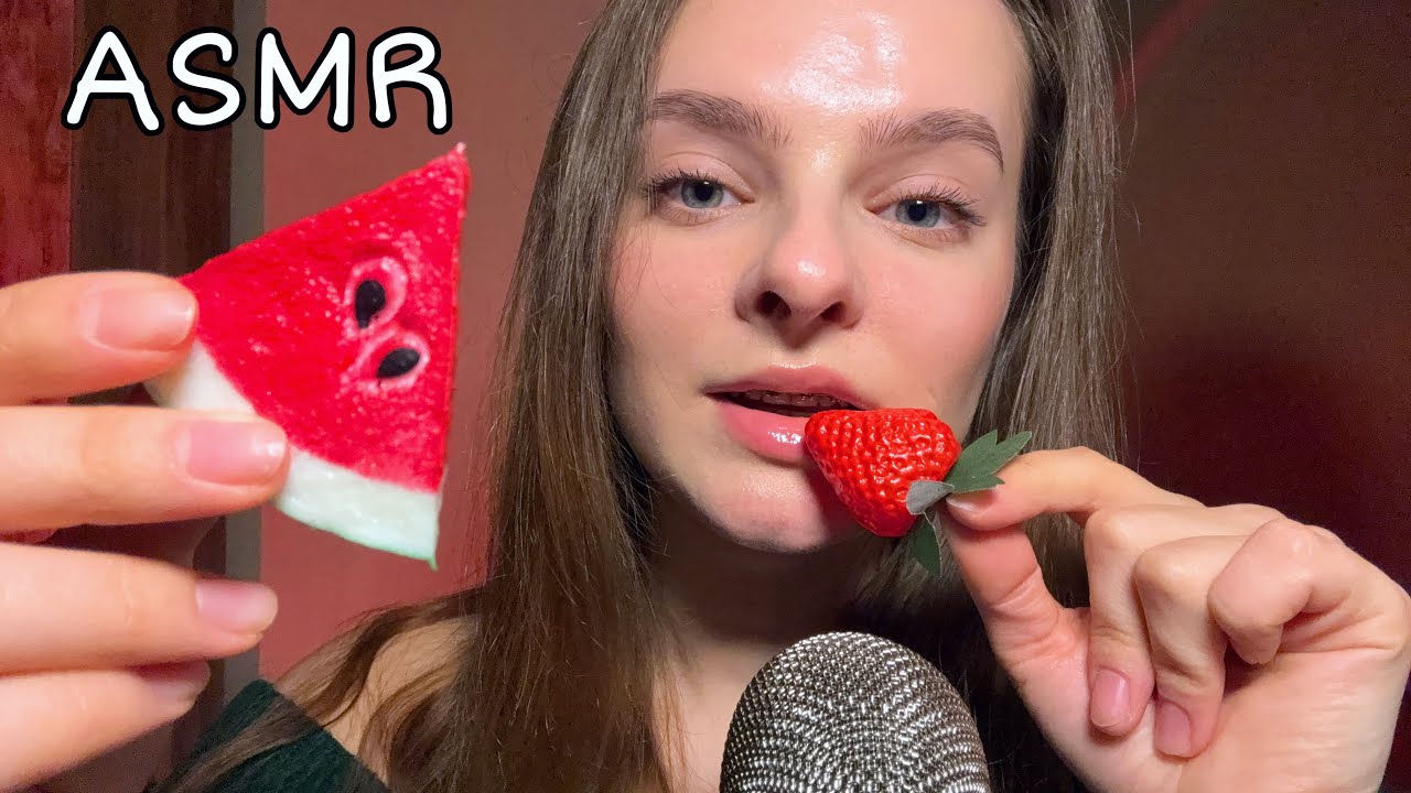 ASMR Fake Food Eating 🍉🍓🍫 | Mouth Sounds