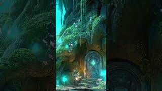 Enchanted Tree Door Glow #ambient #forestwhispers #fantasy #meditation #sleepmusic #woodlandambience