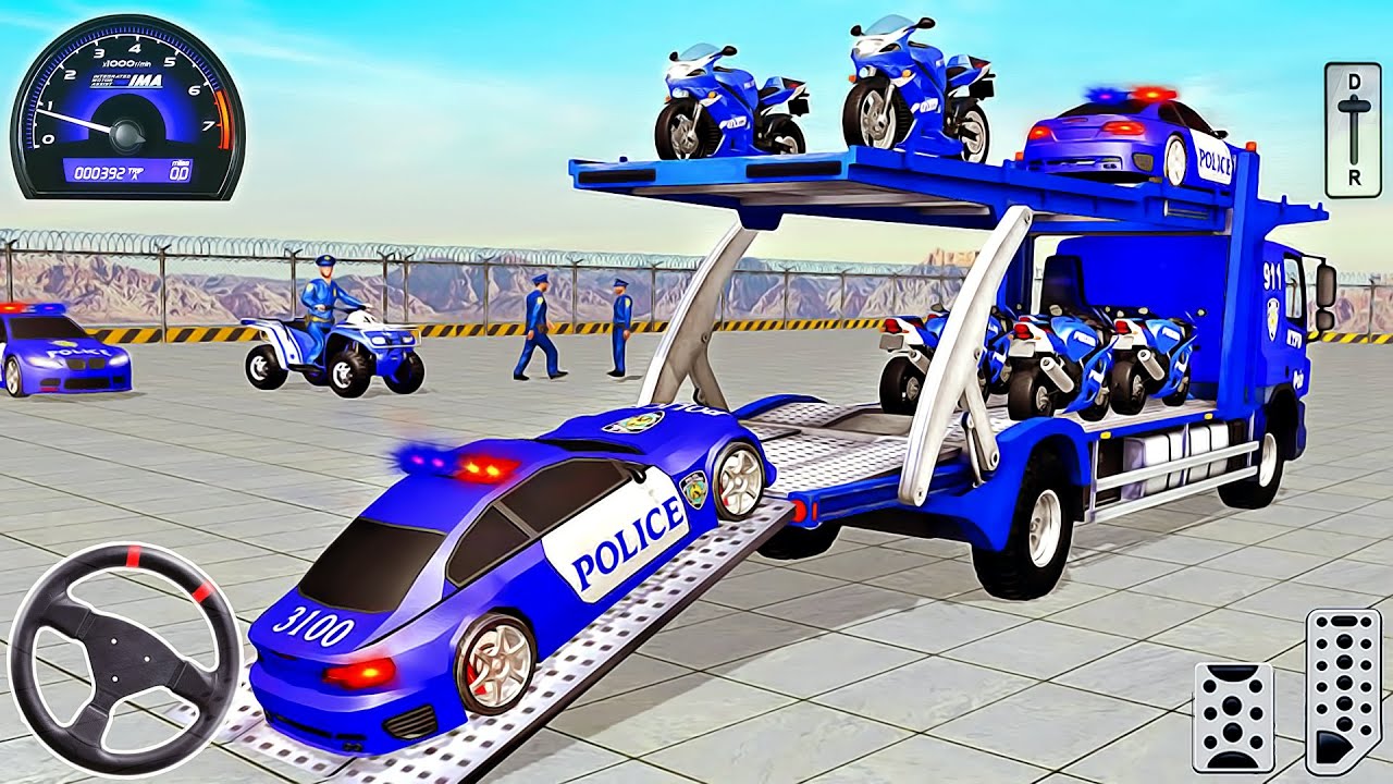 Offroad Police Prado Car Driving - Transporter Truck Vehicle Drive Simulator - Android GamePlay