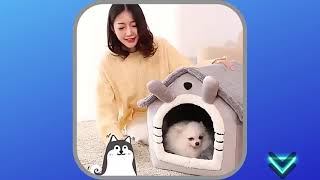Foldable Dog House Kennel Bed Mat For Small Medium Dogs Cats Winter Warm screenshot 4