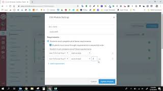Setting Module Requirements in Canvas