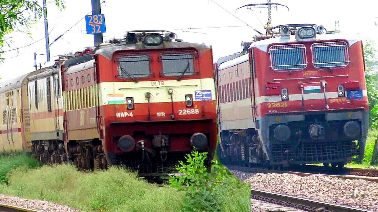 High speed trains like rocket! WAP4 & WAP7 Fully Electrified trains