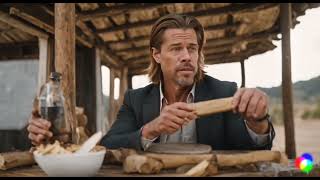 Brad Pitt eating wood😁😂