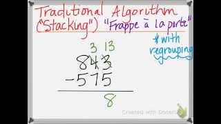 Traditional  Stacking  Algorithm    Frappe à la porte  Subtraction