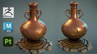 Modeling and Sculpting a Stylized Urn in Maya 2023 Zbrush and Substance Painter