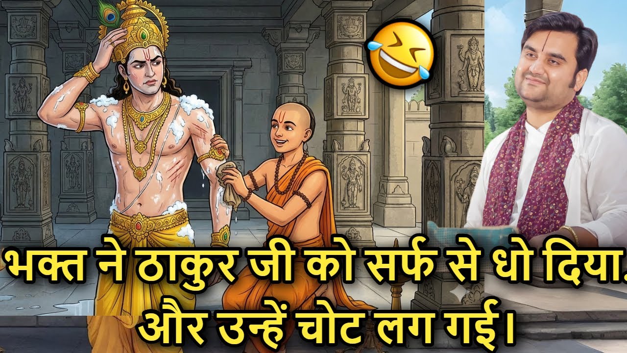 😂🧼 Bhakt Ne 🐚 Thakur Ji Ko Surf Se Dho Diya 😱… Aur Unhe Chot Lag Gayi!