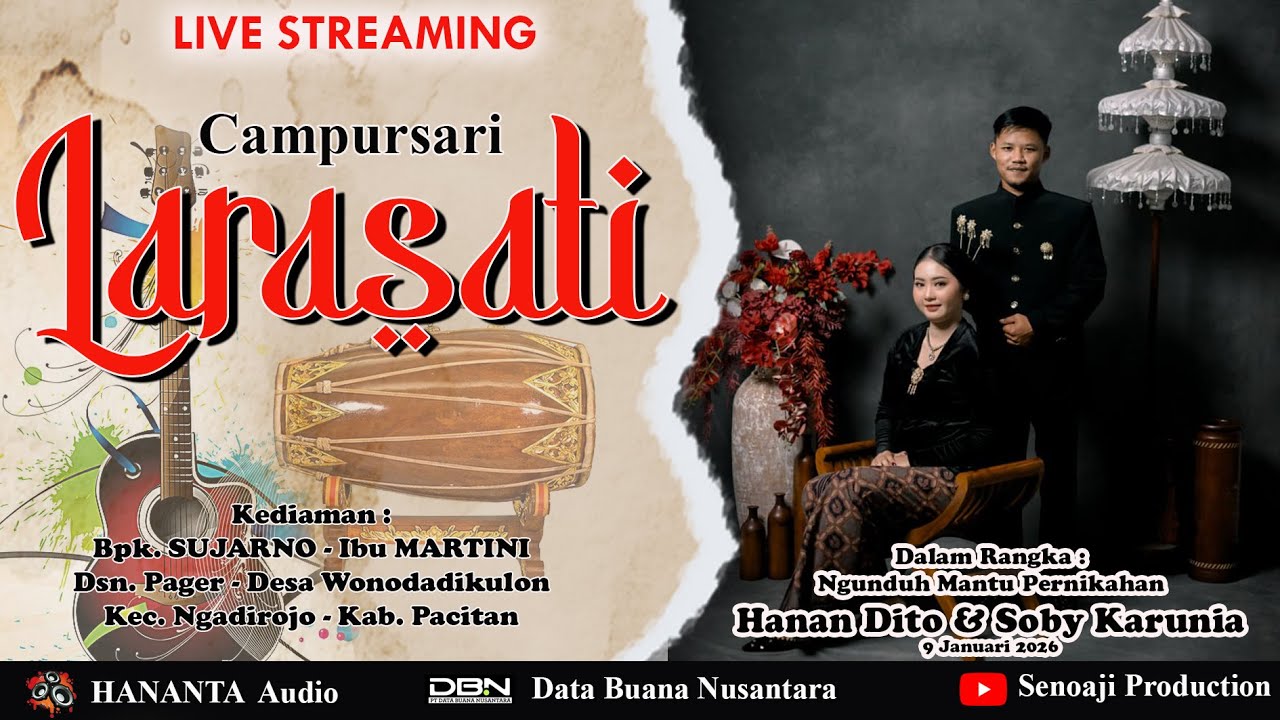 🔴Live Streaming Larasati Campursari - Bpk. Sujarno (HANANTA) - Ibu Martini