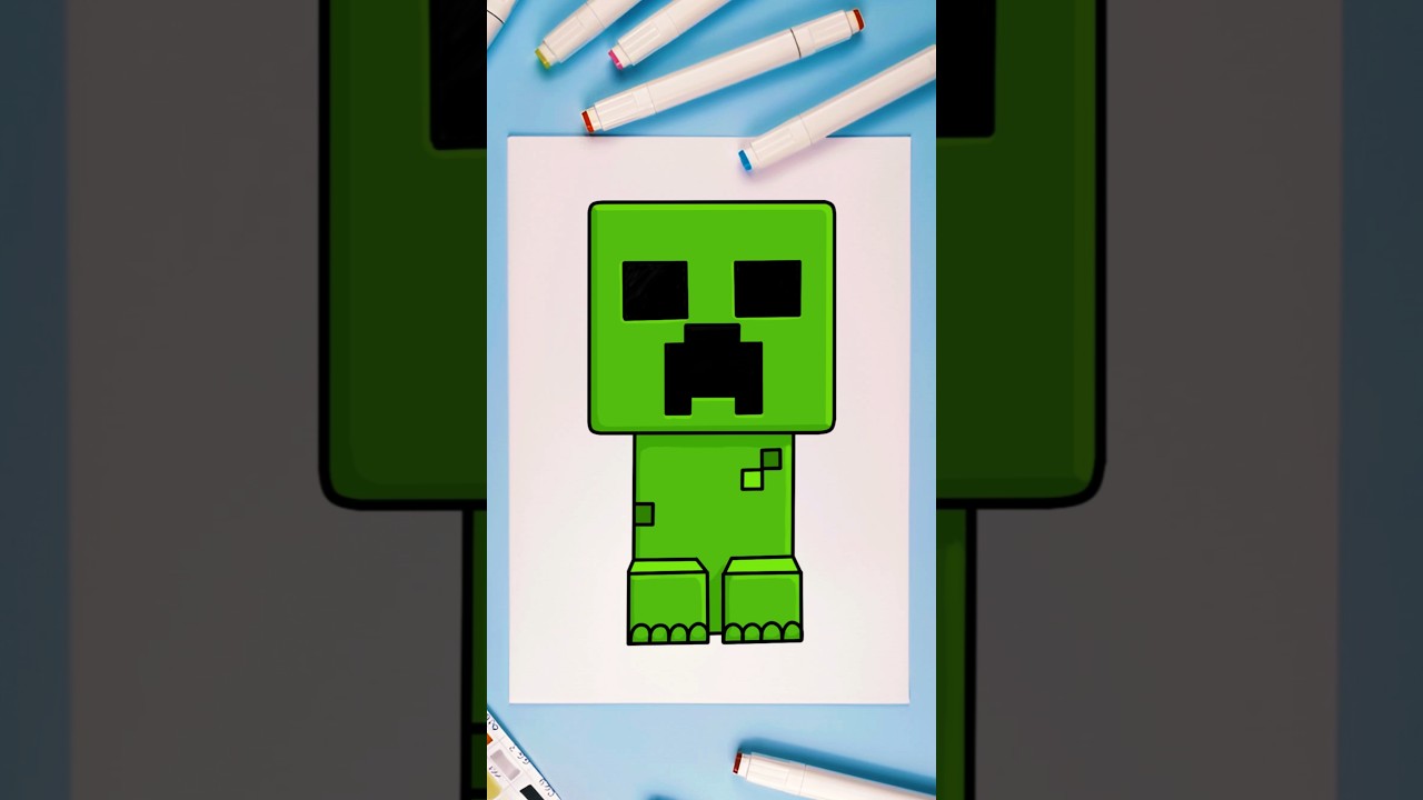 How To Draw Creeper | Minecraft (New) | Quick Drawing #drawings  #drawingtutorial #hellokitty - YouTube, image size:1280x720