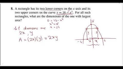 Calculus Ex # 4.5 Q # 8 A rectangular has its two lower corners on the x-axis: Howard Anton