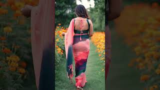 Red Saree Rear Entry Cinematic Back View Walk, Kothaai Bold Ai Beauty