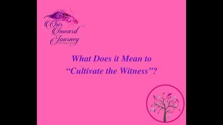What Does it Mean to Cultivate the Witness?
