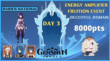 Day 3 Deceitful Domain: Whirling Judgement 8000pts Raiden National Team Genshin Impact