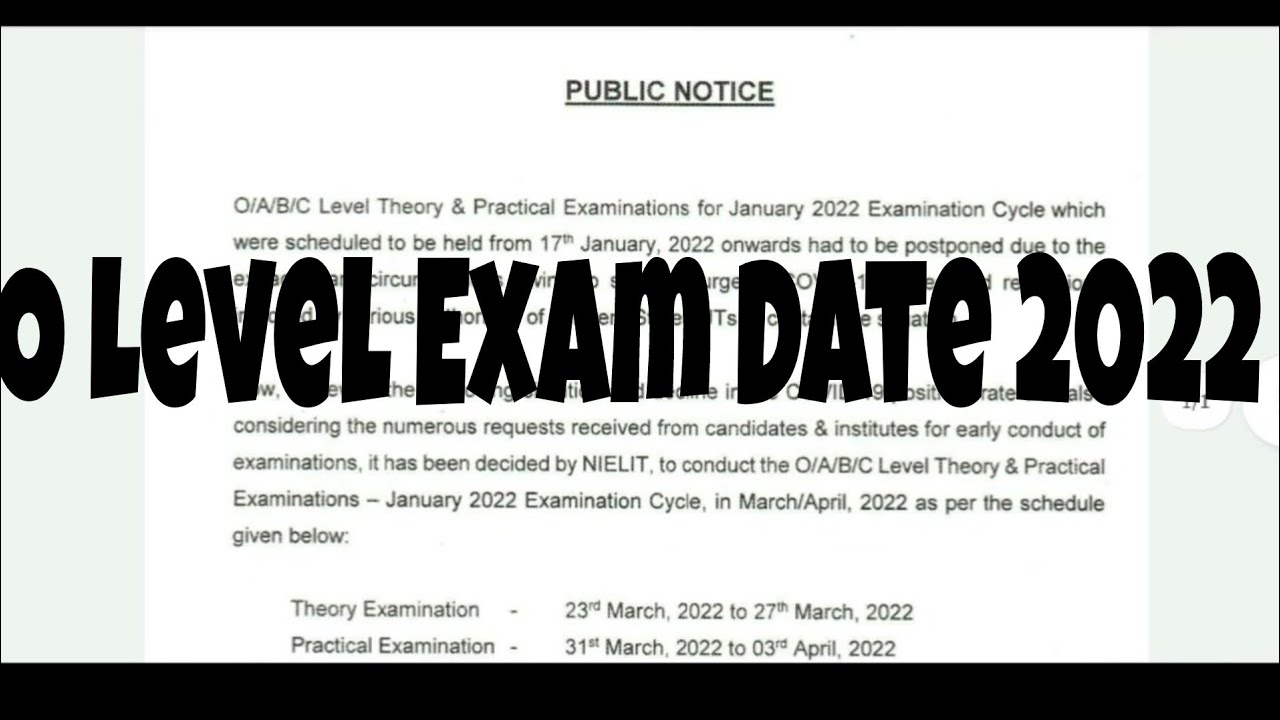 O Level Exam Date 2022 || O Level Exam Latest Update