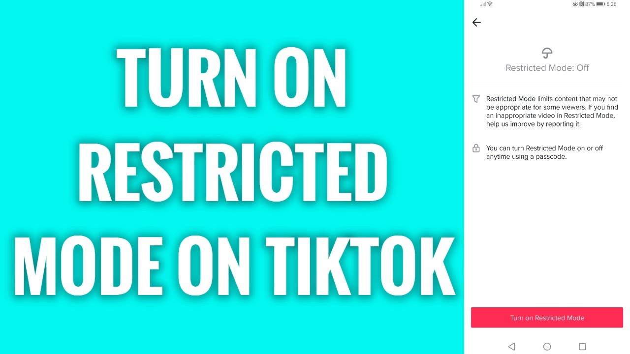 How To Turn On Restricted Mode On TikTok - YouTube