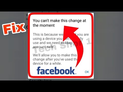 Facebook Fix You Can't Make This Change At The Moment | Facebook Fix ...