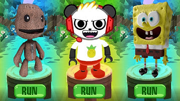 Tag with Ryan and Combo Island vs SpongeBob vs SackBoy - Run GamePlay