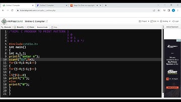 C program to print pattern 1 10 101 1010 .........