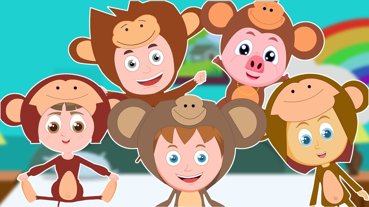 five little monkeys | nursery rhymes | kids songs | baby rhymes - YouTube