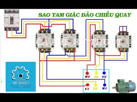 Video Sơ đồ đấu nối mạch sao tam giác đảo chiều quay - youtube
