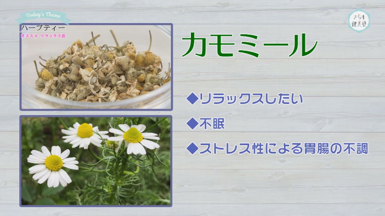 きらり健美塾 48 ハーブティー おすすめリラックス法 Youtube