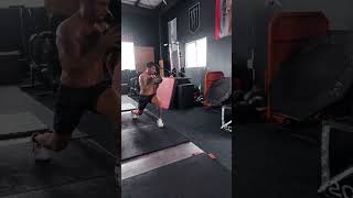 Split stance rotational med ball throw