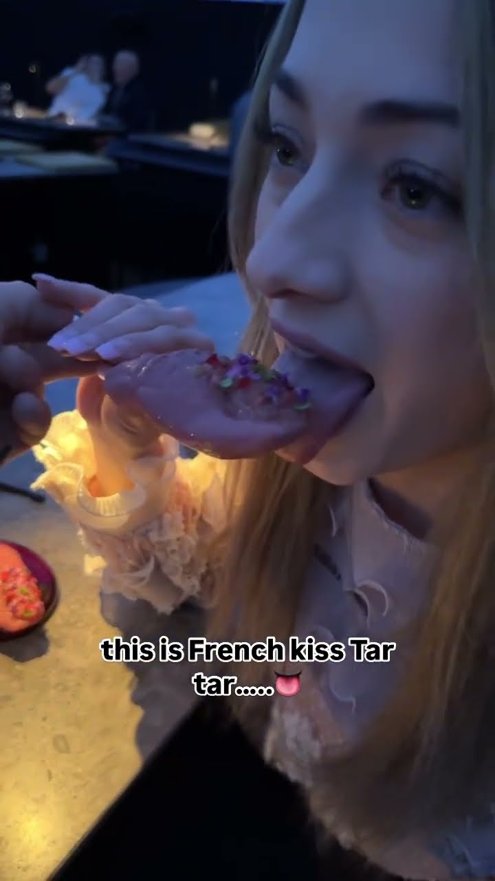 Would you try this Beef tar tar served on….. TONGUE! ? We went to the best restaurant in the world!