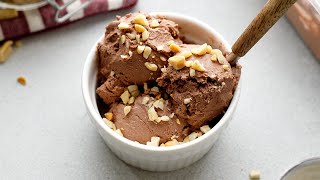 LowCarb PB & Chocolate Ice Cream (Only 5 Ingredients!)