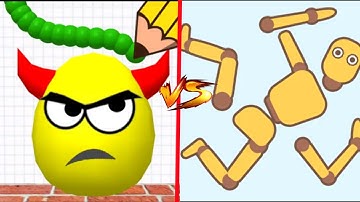 DRAW To SMASH 🆚 BREAK RAGDOLL -satisfying Double Gameplay Max Levels Funny Video Android