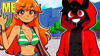 I Trolled My Friend As An Anime Girl, It Got Weird.. The Strongest Battlegrounds