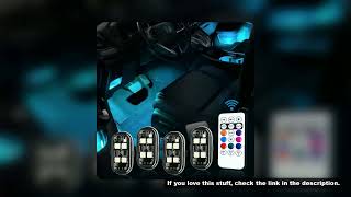4PCS Wireless LED Strobe Lights with Remote Control, Wireless LED Warning Lights 8 Colors USB Charge