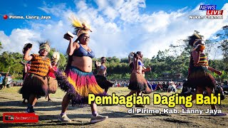 Semangat..!! Pembagian Daging Babi di Pirime Lanny Jaya, Papua Pegununggan