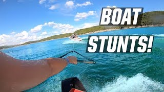 HIGH SPEED WAKEBOARDING STUNT! - BOAT - BOATING - WATERSPORTS