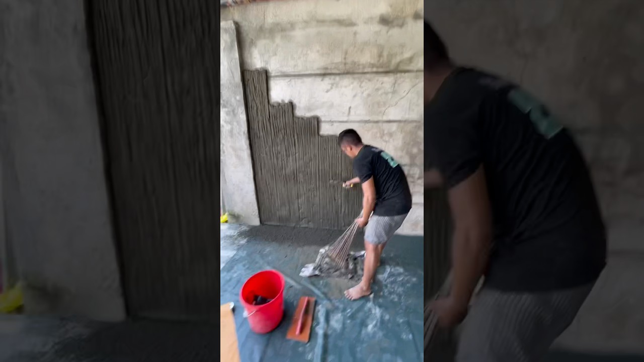 Making of Rustic Wood Design Using Cement #rustic  #wooddesign #hardscape #cement