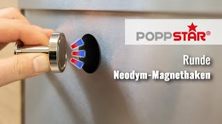 POPPSTAR 5er-Set Magnethaken Schwarz – Extra Stark, 23 Kg Haftkraft, 4,5 Cm Länge, Neodym-Magnet Mit M5 Gewinde POPPSTAR 5er-Set Magnethaken Schwarz – Extra Stark, 23 Kg Haftkraft, 4,5 Cm Länge, Neodym-Magnet Mit M5 Gewinde