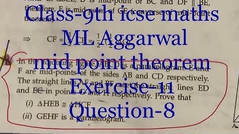 Class-9th icse #maths ML Aggarwal mid point theorem | In the adjoining figure ABCD is a parallelogra