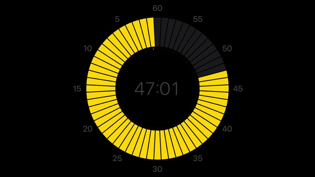 1 hour countdown, Timer \u0026 alarm clock.