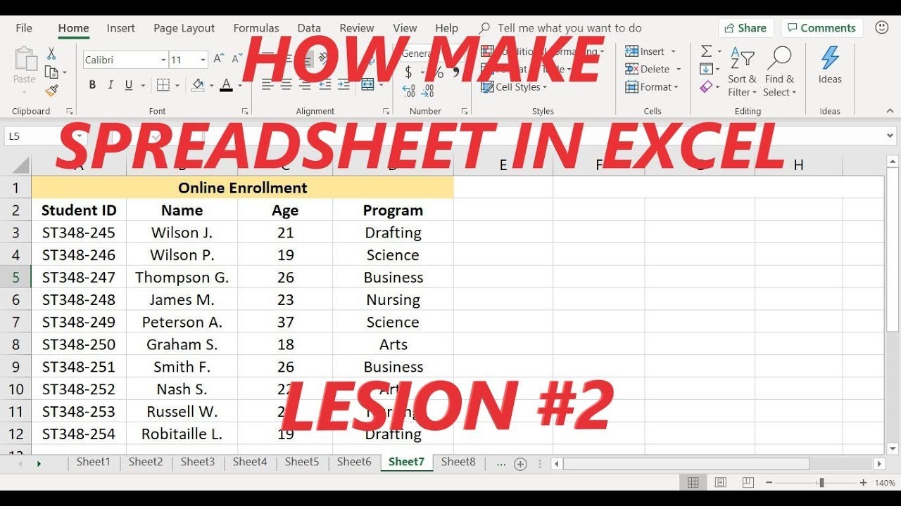 Microsoft Excel Tutorial Beginners Lesion 02 SPREADSHEET URDU HINDI
