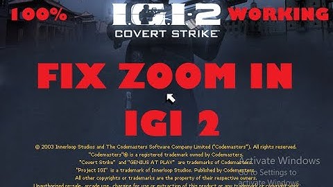 How to fix Zoom Home Screen in IGI 2 | 100% Working|