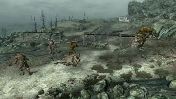 Fallout 3 - Deathclaw versus Super Mutant Behemoth