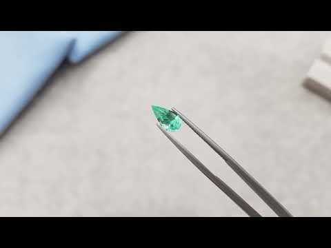 Pale Green Paraiba Pear Cut 1.15 ct Video  № 2