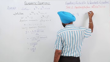Free Online l ICSE l CLASS 11 l MATH l QUADRATIC EQUATION  l Equation reducible l L3