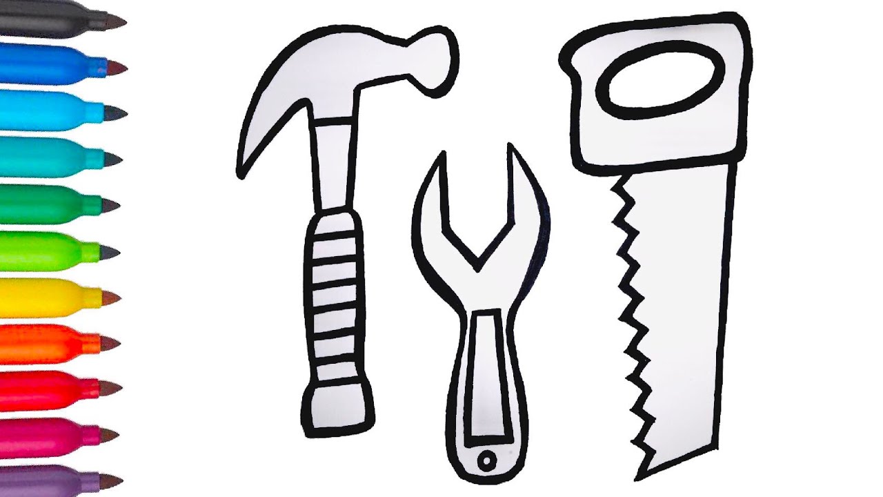 How to Draw TOOLS for Kids! Easy Handyman Tools Drawings