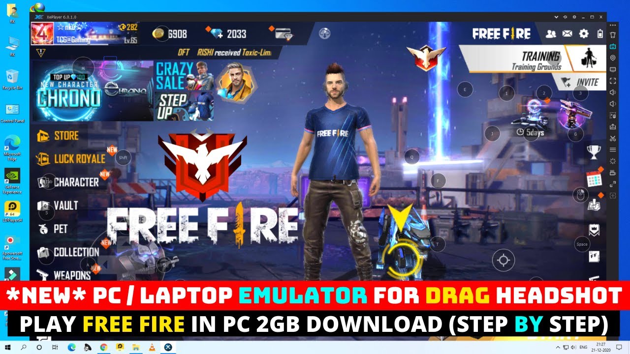 how to play free fire in 2 gb ram pc, how to play free fire in laptop, play  free fire in pc