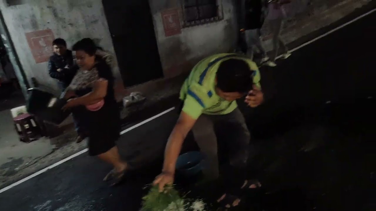 alotenango Alfombras elaboradas con flores, frutas, hojas de pino y pétalos de rosa