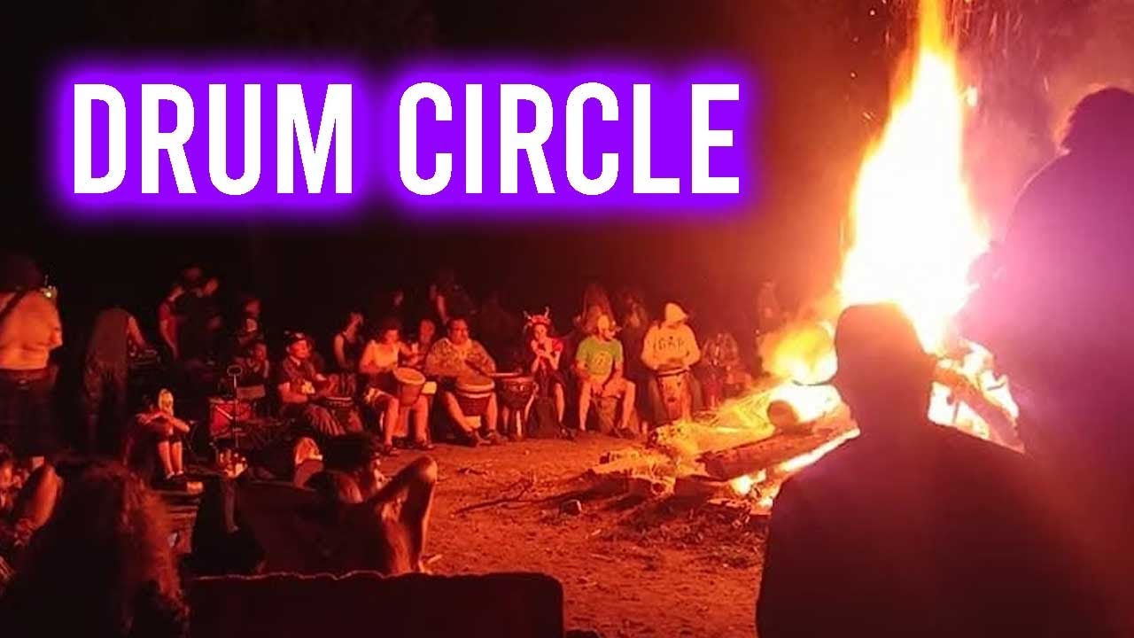 Drum Circle Live Music | Bonfire Drums & Didgeridoo | Hippie Van Life