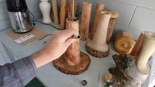 Lets make a  Rustic Lamp  part 2 #woodworking #woodturning