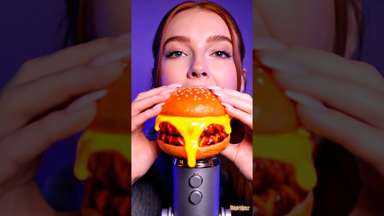 ASMR Burger Bite 🍔✨ | Satisfying Cheese Melt | lava