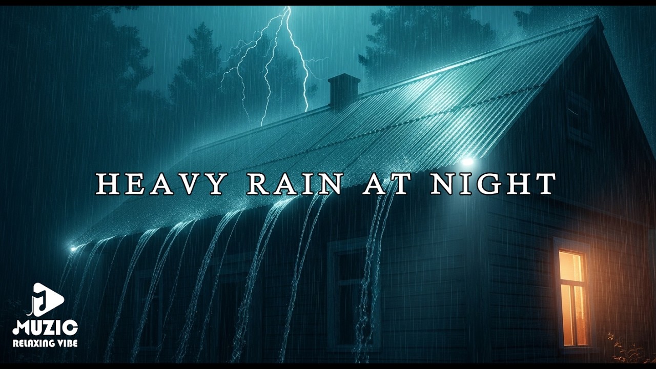 Rainning  Healing Sounds for Sleeping | Intense Rainstorm on Tin Roof of Farmhouse